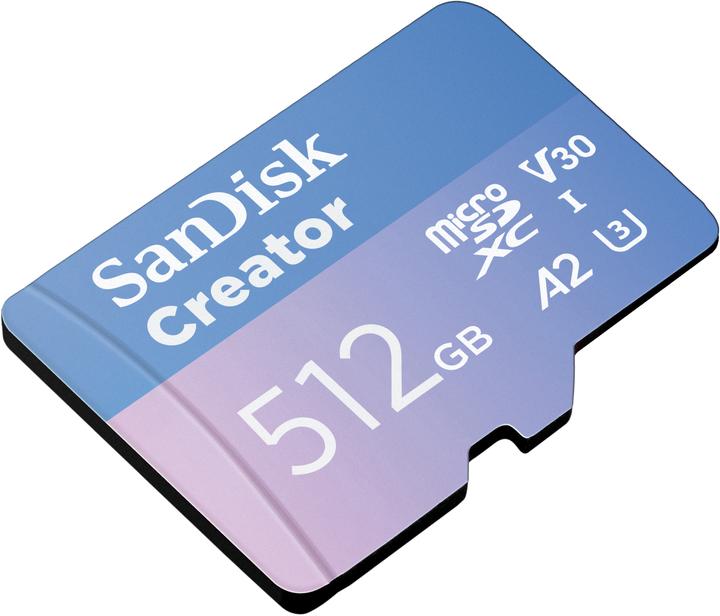 Produktbild SanDisk Creator UHS-I V30 (512 GB, microSDXC, U3, UHS-I)