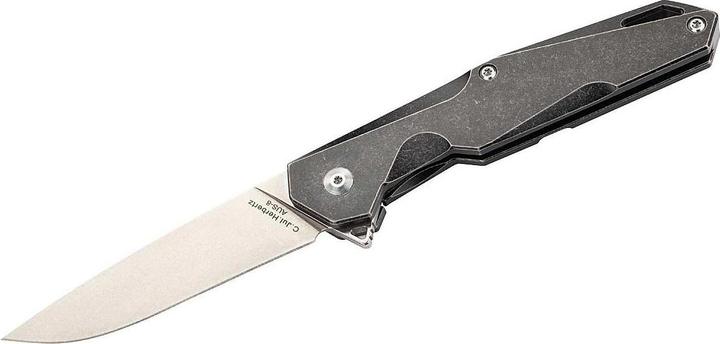 Immagine prodotto Herbertz Coltello a una mano, acciaio AUS-8, chiusura del telaio, flipper, manico in titanio, clip in (8.80 cm)