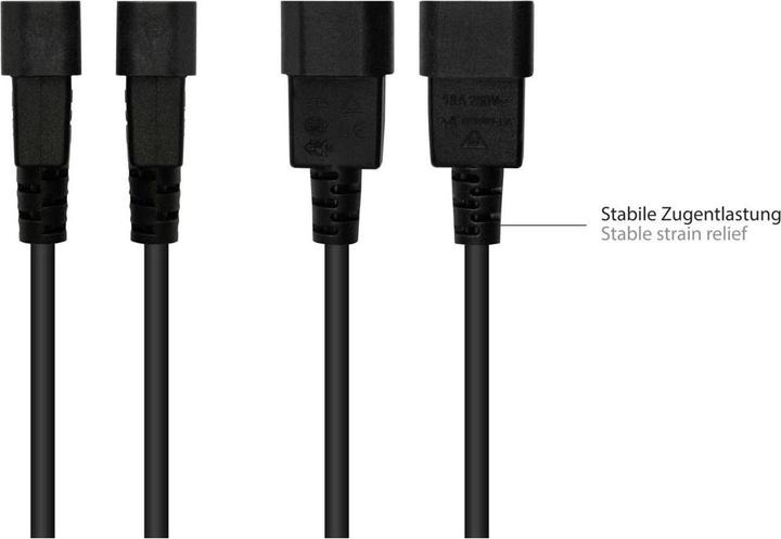 Actual product image Varia Cold-wire extension C14 (straight) to C5 (straight), black, 1.00 mm, 3 m (3 m)