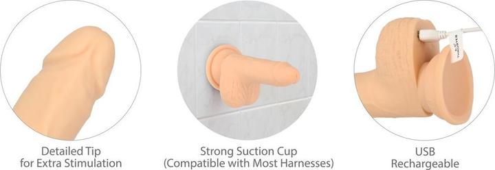 Image du produit Naked Addiction Thrusting Dong avec télécommande 16,5 cm Vanille