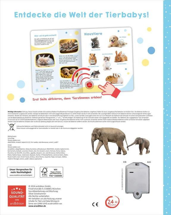 Produktbild Mein grosses Geräuschebuch – Tierbabys (Deutsch)