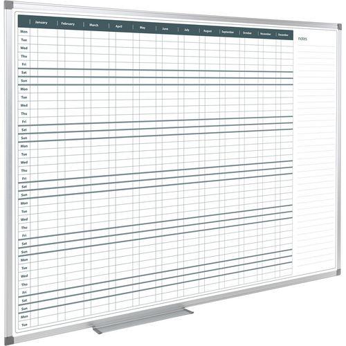 Produktbild Markenlos Magnetisches Whiteboard PLY96OD Jahresplanung Weiss (90 x 60 cm)