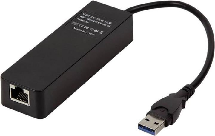 Actual product image LogiLink USB 3.0 3-port hub with Gigabit Ethernet UA0173A (USB-A, 1000 Ports)