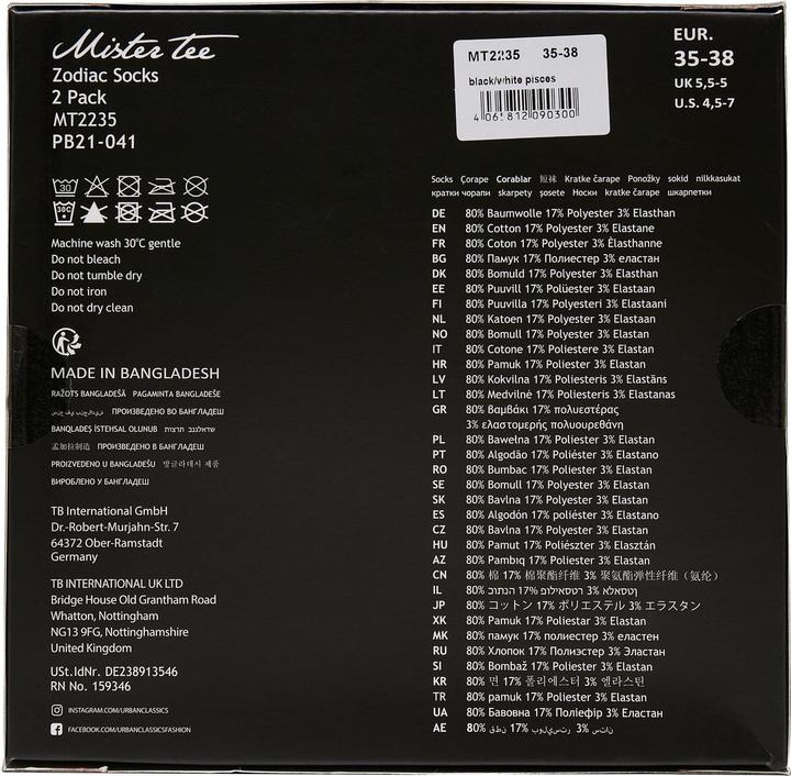 Immagine prodotto Urban Classics Calzini Zodiac 2-Pack - 18973 (Confezione da 2, 47 - 50)