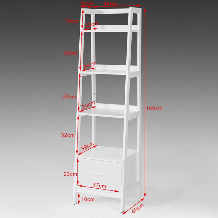 Produktbild SoBuy Leiterregal Weiss (44 x 20 x 160 cm)