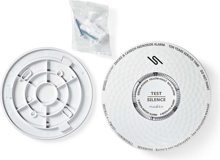 Produktbild Nedis Smoke & Kohlenmonoxid-Alarm | Batteriebetrieben | Batterie Lebensdauer bis zu: 10 Jahre | EN
