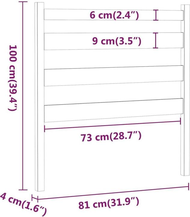 Actual product image VidaXL Bonar (81 x 4 x 100 cm)