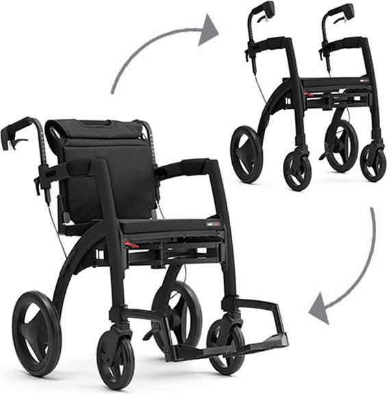 Produktbild Promefa Rollator/Rollstuhl Rollz Motion² 2-in-1, schwarz