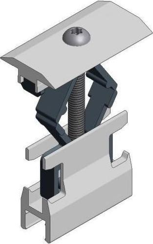 Produktbild Van der Valk Solar Systems Zwischenklemme 721550 aus Aluminium für Aluminiumprofil in grau (Solaranlage Montagematerial)