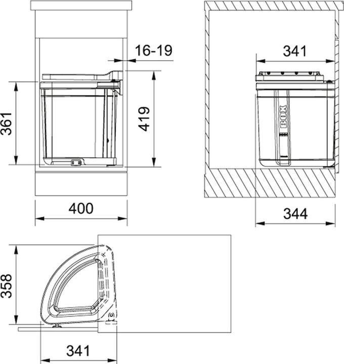Actual product image Franke Sweeping system -Sorter Pivot (30 l)