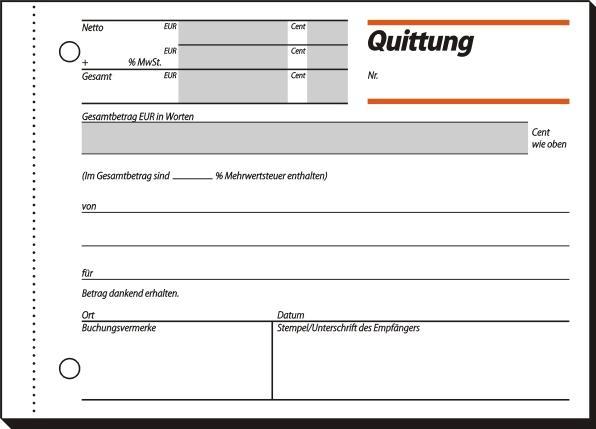 Produktbild Sigel Quittungsblock DIN A6 quer nicht selbstdurchschreibend 50 Bl. (50 x)