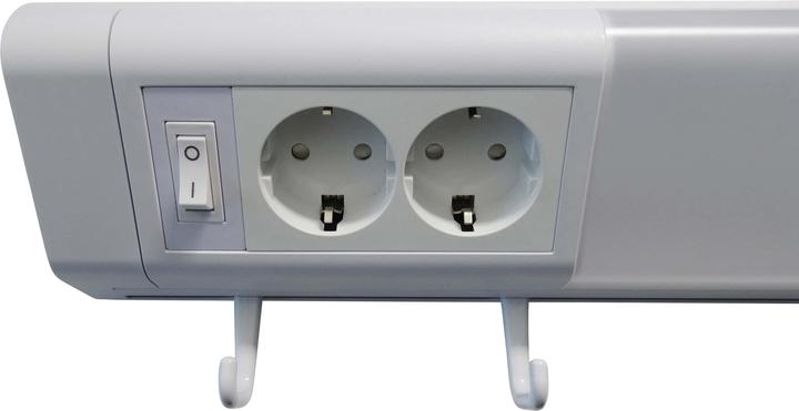 Image du produit Müller Licht Luminaire d'agencement LED 50cm avec 2 prises de courant de sécurité et 4 crochets porte-serviettes