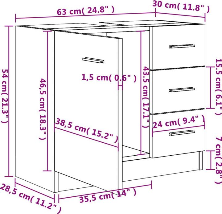 Produktbild VidaXL Katherina (63 x 30 x 54 cm)