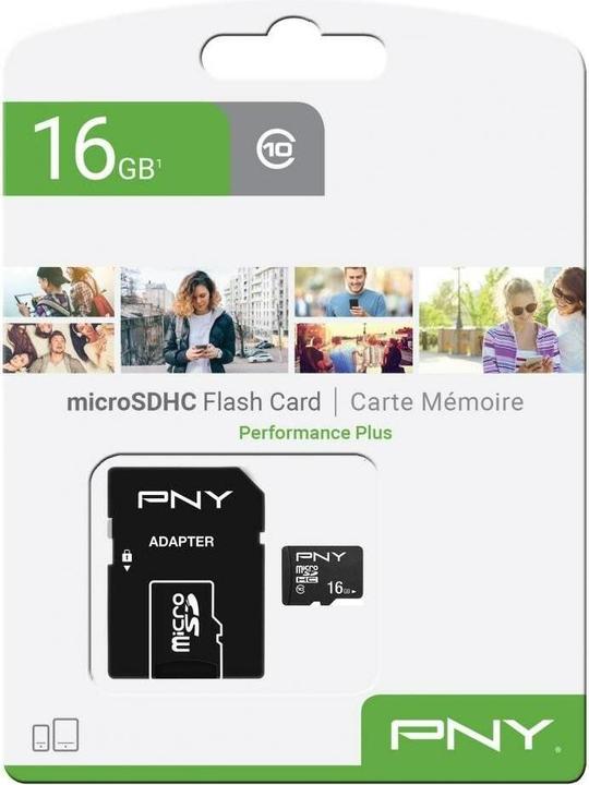 Image du produit PNY Performance Plus avec adaptateur (16 Go, microSDHC, U1, UHS-I)