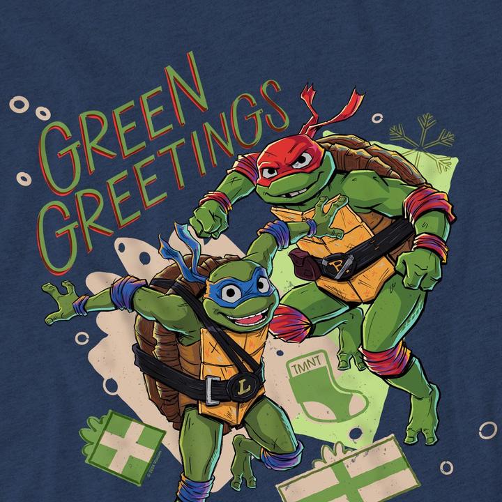 Immagine prodotto Teenage Mutant NT Christmas Greetings Maglietta Leonardo e Raffaello Adulto Unisex (XL)