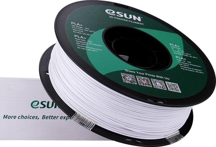 Image du produit eSUN PLA+ Blanc froid 1.75mm 1Kg (PLA+ LECTURE, 1.75 mm, 1000 g, Blanc)