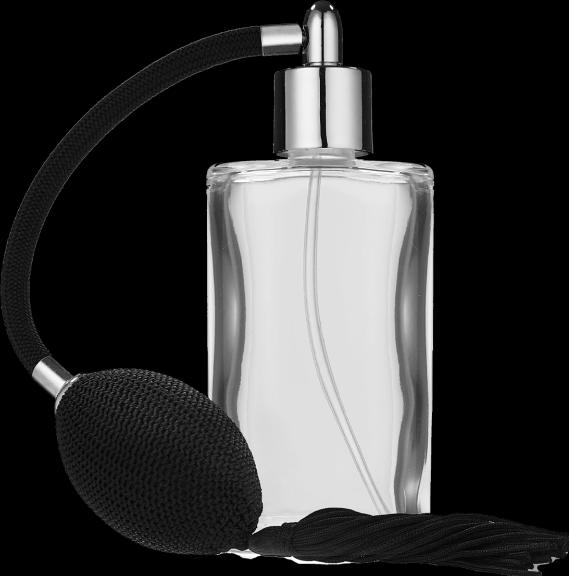 Produktbild Klarglas-Flasche oval, mit Ballpumpe silber/schwarz, für 100 ml (100 ml)
