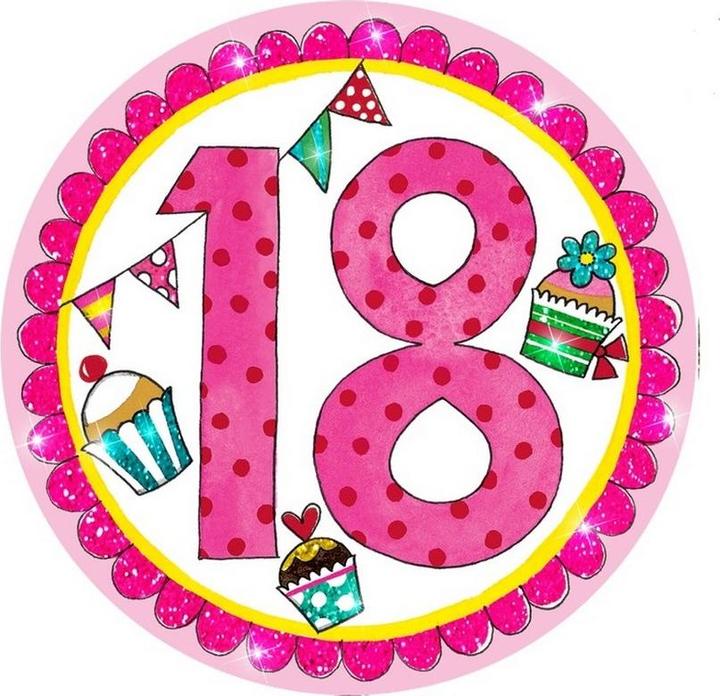 Produktbild Rachel Ellen Cupcake Abzeichen 18. Geburtstag