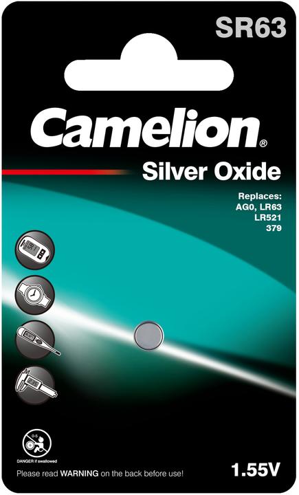 Immagine prodotto Camelion Batteria SR63 all'ossido d'argento (1 pezzo) (1 pz., SR63, 15 mAh)