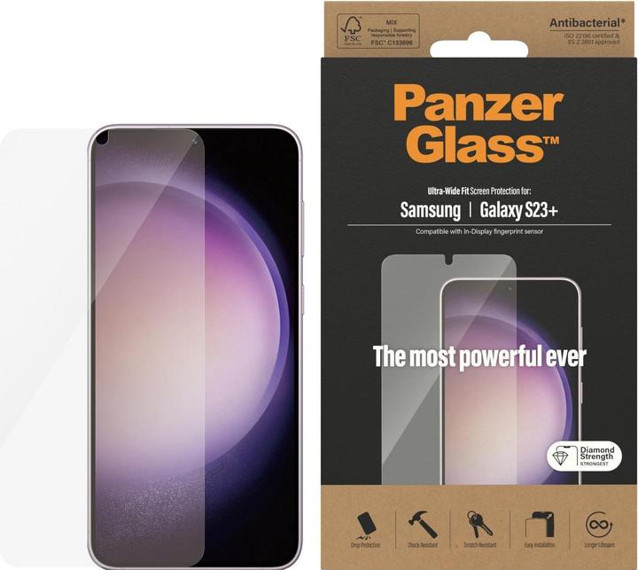 Produktbild PanzerGlass Displayschutz Ultra Wide Fit (1 Stück, Samsung Galaxy S23+)