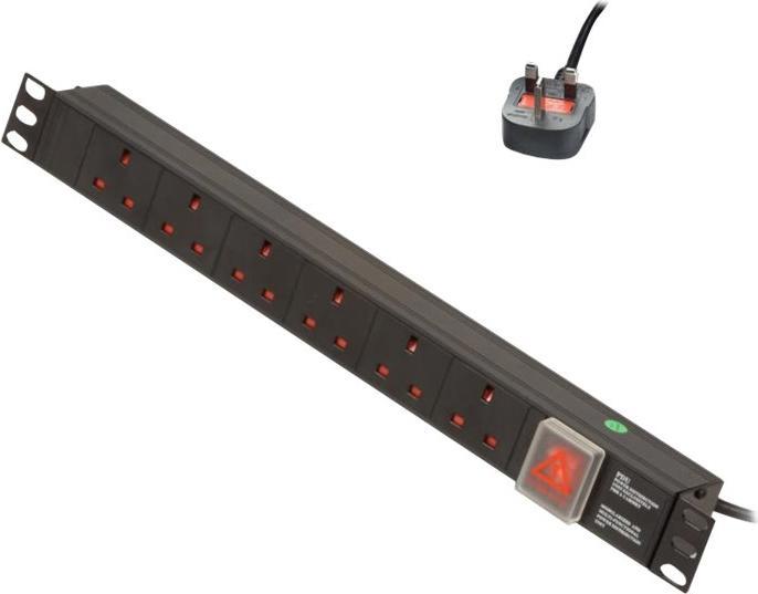 Produktbild Lindy 19" Alu. PDU 6-Way Type G (UK) w/Fuse Outlet (6 x, BS 1363, 3 m)