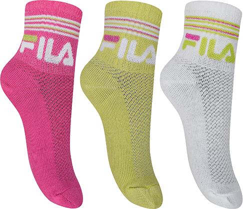 FILA Junior Girl Quarter Plain Socks 3 Pairs Pack