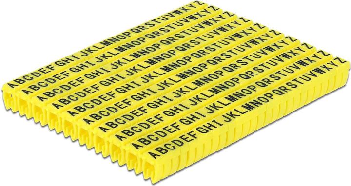 Image du produit Delock Pinces d'identification de câble A-Z jaune, 10x 26 pièces