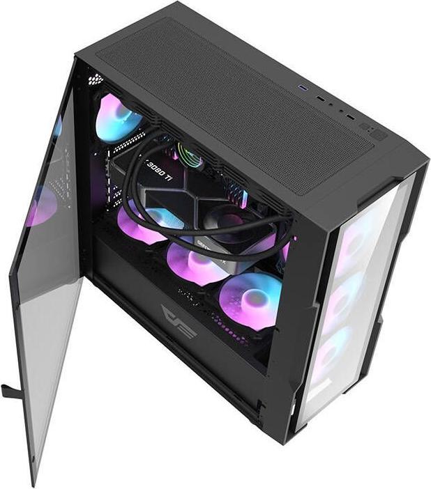 Actual product image Darkflash Tech DK431 Glass Computer Case + 4 fans (black) (E-ATX, ATX)