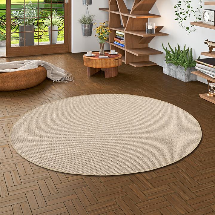 Produktbild Bentzon Natur Flachgewebe Teppich Rund in 6 Farben 4 Grössen (200 x 200 cm)