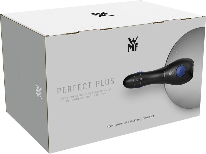 Actual product image WMF Pressure cooker 3tlg 4,5+3l large cooking signal Perfect Plus Induction (22 cm, Pan set + pot set, Stainless steel)