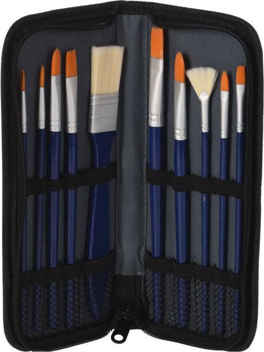 Image du produit Pinceaux pour peinture à l'huile dans un sac de rangement, 10 pcs.