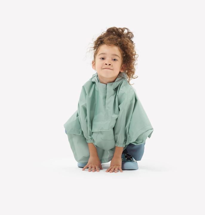 Produktbild Quechua Poncho Regencape Kinder Gr. 92–116 Bergwandern - MH100 grün