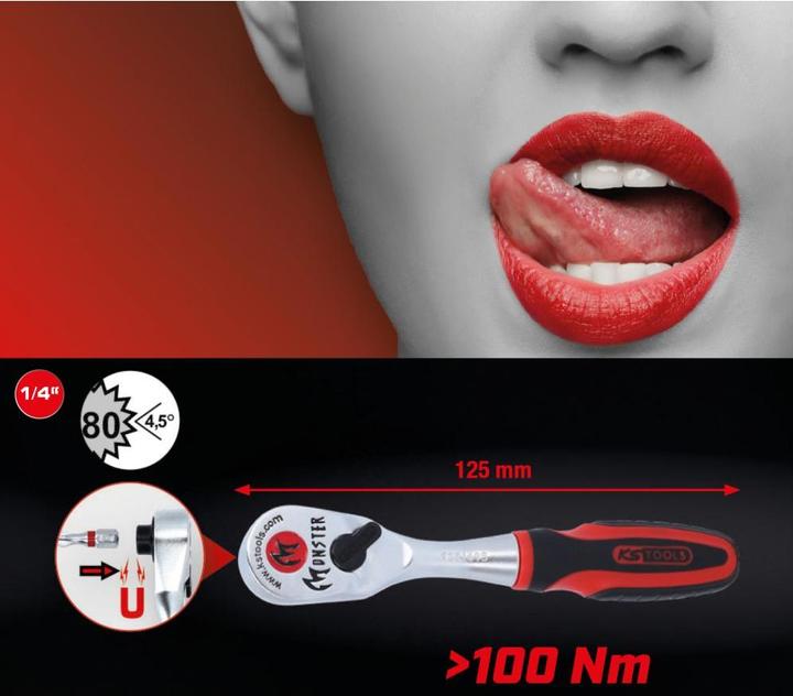 Image du produit KS Tools Cliquet réversible 1/4 bit Monster (1/4")