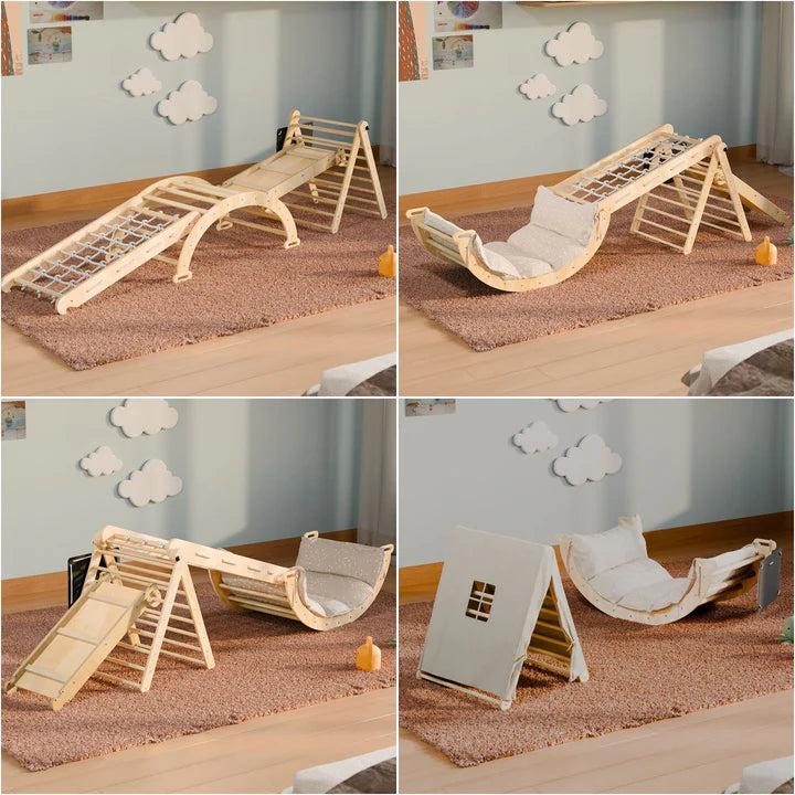 Immagine prodotto Juskys Kletterdreieck Movario Vielseitiges Indoor-Klettergerüst
