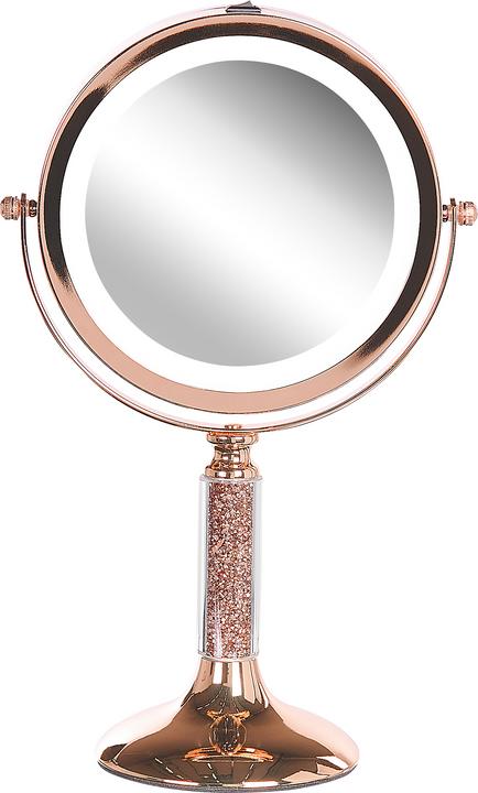 Image du produit Beliani Miroir de courtoisie or rose avec éclairage LED ø 18 cm BAIXAS (18 x 34 cm)