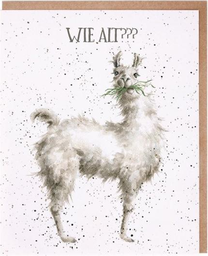 Produktbild Wrendale Design Geburtstagskarte - Lama WIE ALT??? Wrendale Designs (1 Stk.)