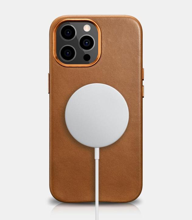 Image du produit iCarer Etui en cuir huilé recouvert de cuir véritable pour iPhone 13 Pro Brown (Compatible avec MagS (Apple iPhone 13 Pro)
