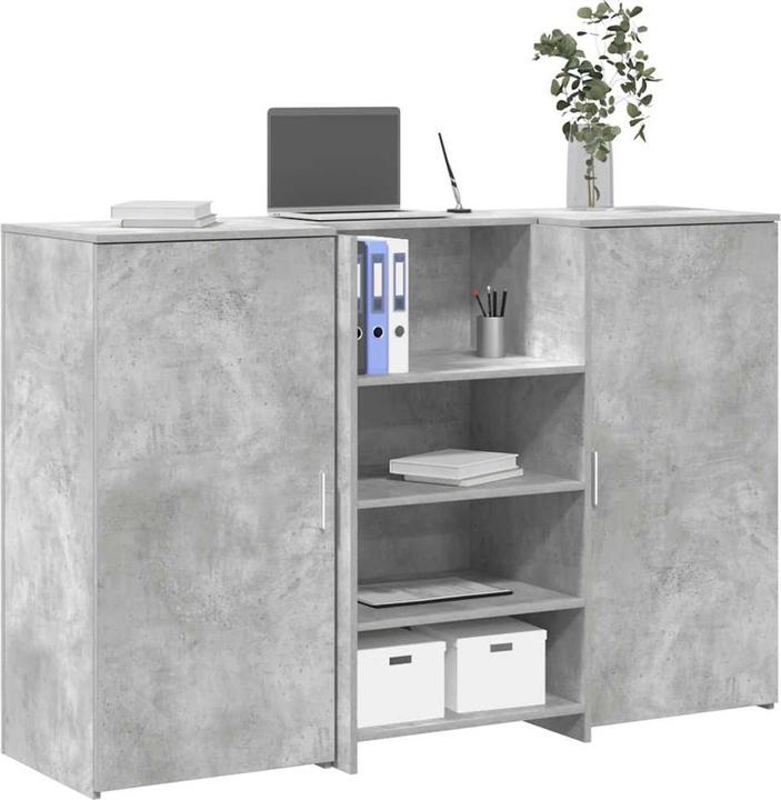 VidaXL Empfangstheke Betongrau 155x50x103,5 cm Holzwerkstoff Empfangstresen