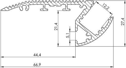 Produktbild LEDsON Alu-Stair - Aluminiumprofil F?R Led-Streifen - Rund - Eloxiertes Aluminium - Silber - 2 m (200 cm)