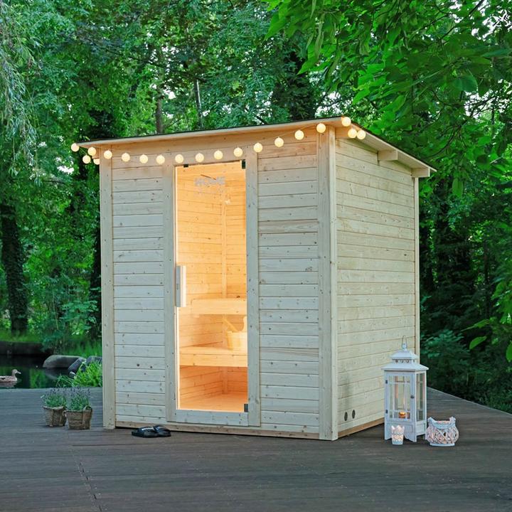 Immagine prodotto Home Deluxe Sauna esterna MACAH L- 221 x 217 cm per 4 persone - Sauna con riscaldamento da 6kW