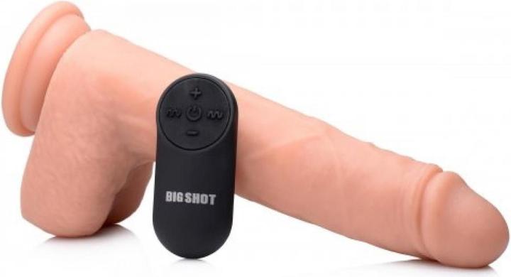 Actual product image Curve Toys Vibrating and shocking XLDildo with suction cup and testicles Beige