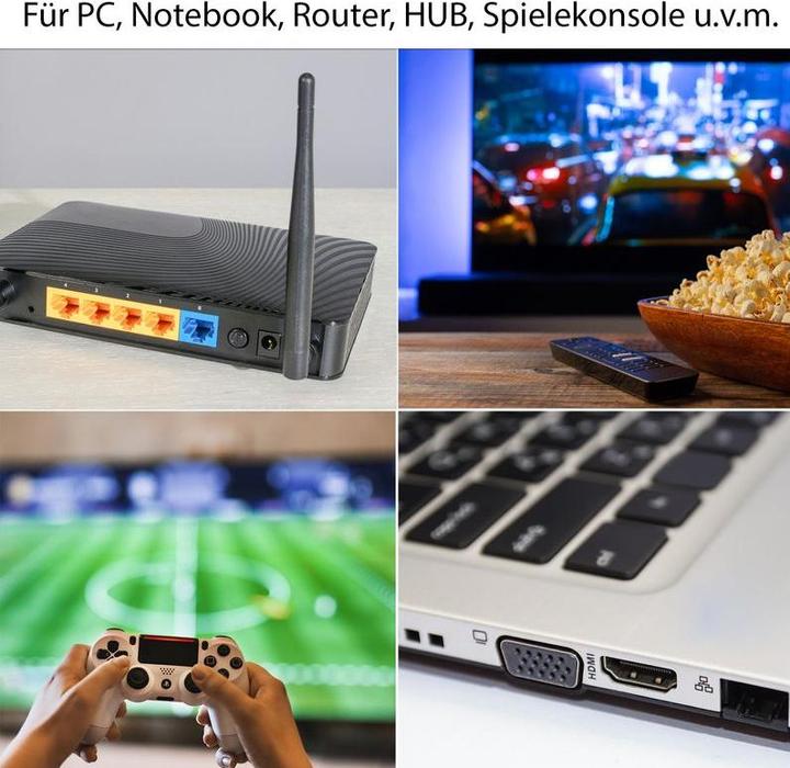 Produktbild Hermex 3m Netzwerkkabel Flachkabel Ethernet LAN Kabel RJ45 Cat. 7 UTP (UTP, CAT7, 3 m)