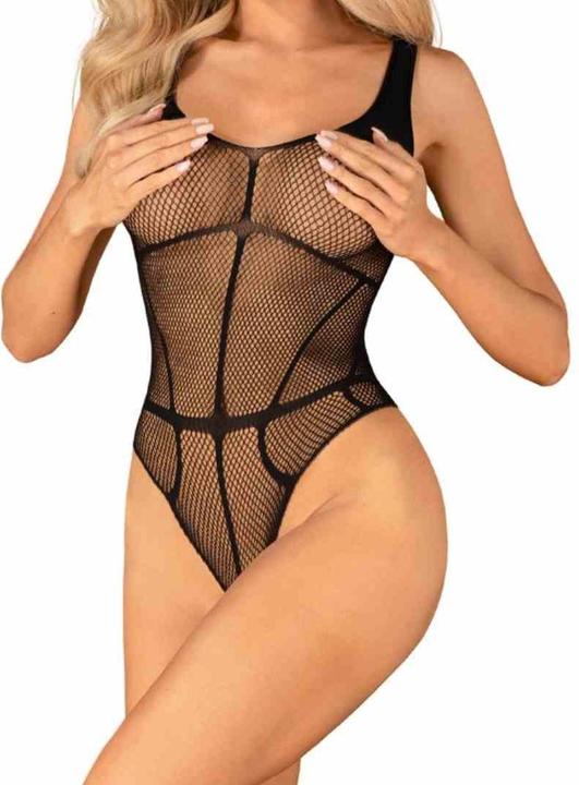 Actual product image Obsessive B336 Crotchless Teddy - Black (S, M, One size, M/L)