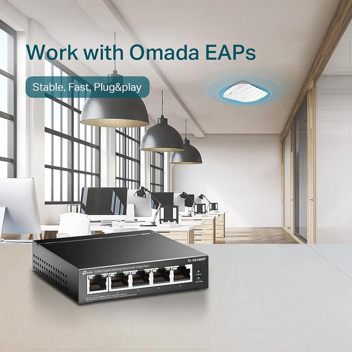 Produktbild TP-Link Tl-Sg1005p (5 Ports)