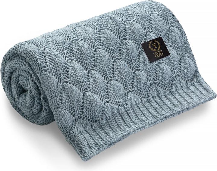 Produktbild Yosoy Bambus Babydecke Shells Blau (95 x 90 cm)