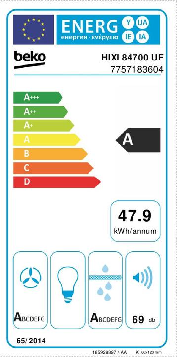 Etichetta energetica Beko HIXI 84700 UF