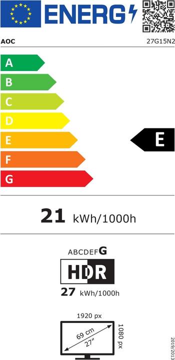 Energy Label AOC 27G15N2 (1920 x 1080 pixels, 27")