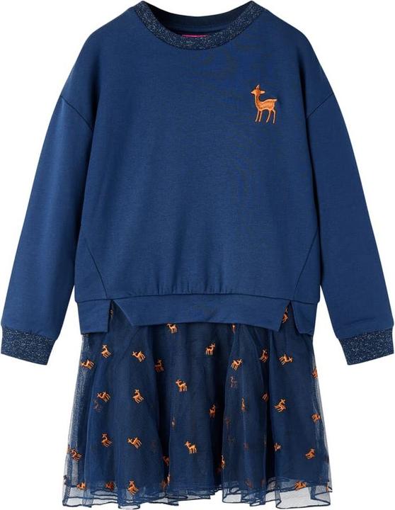 Image du produit VidaXL Robe à manches longues pour enfants Bleu marine 116,Matériau : 95 (116)