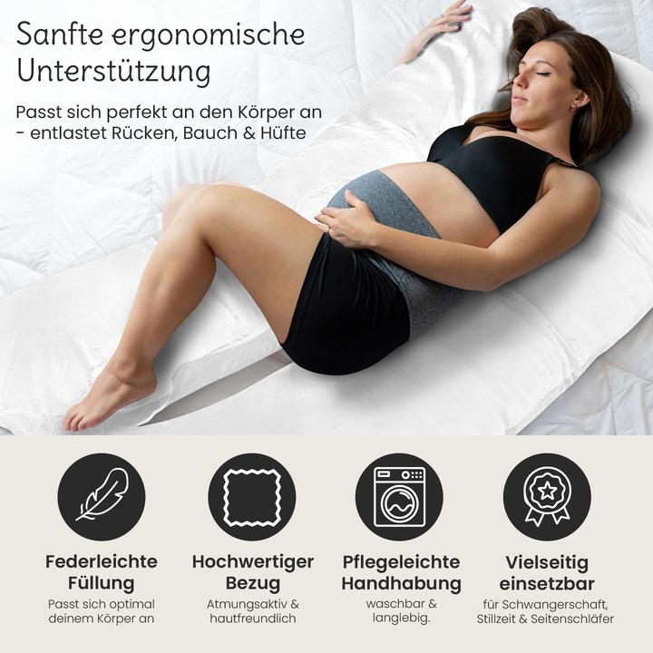 Actual product image Bestschlaf Multifunktions-Körperkissen, Schwangerschaftskissen in U Form, Stillkissen mit abnehmbarem und (153 cm)
