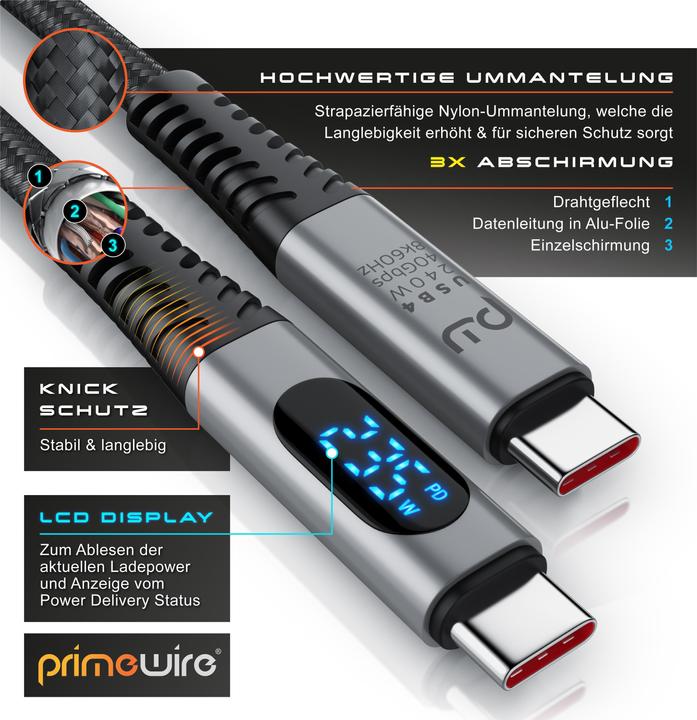 Produktbild Primewire USB C — USB C (1 m, USB 4.0)